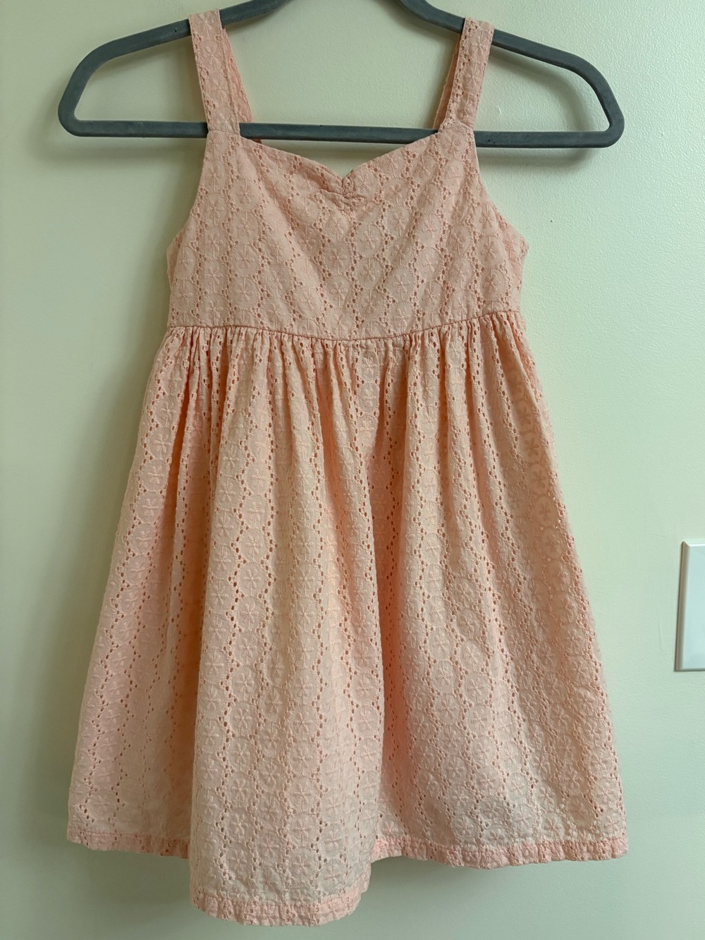 Joie Girls Size 7 Pink Eyelet Sundress Cotton Sweetheart family pictures Dress